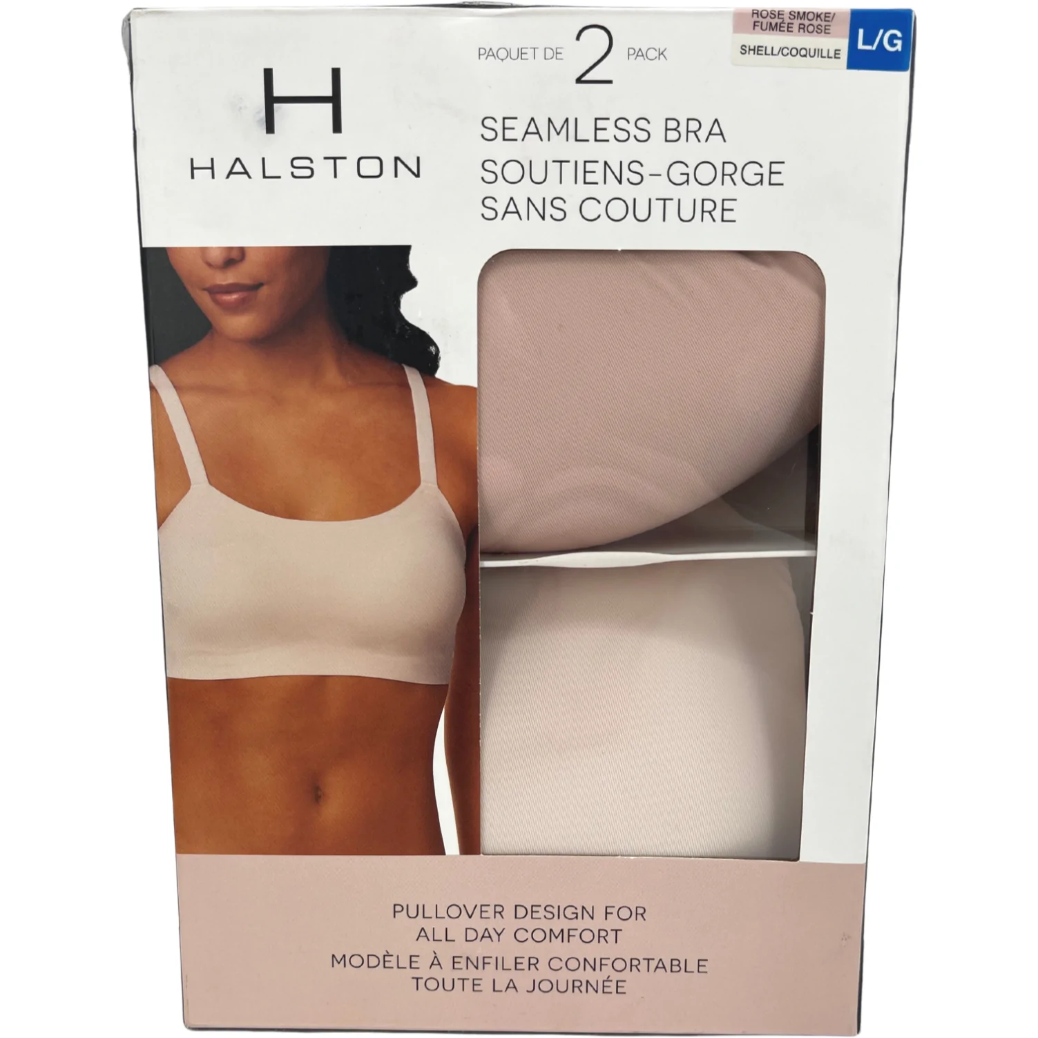 Halston Women's Seamless Bras / 2 Pack / Pink & Cream / Various Sizes