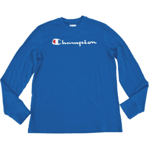 Champion Men's Long Sleeve Shirt / Crewneck / Blue / Size Small