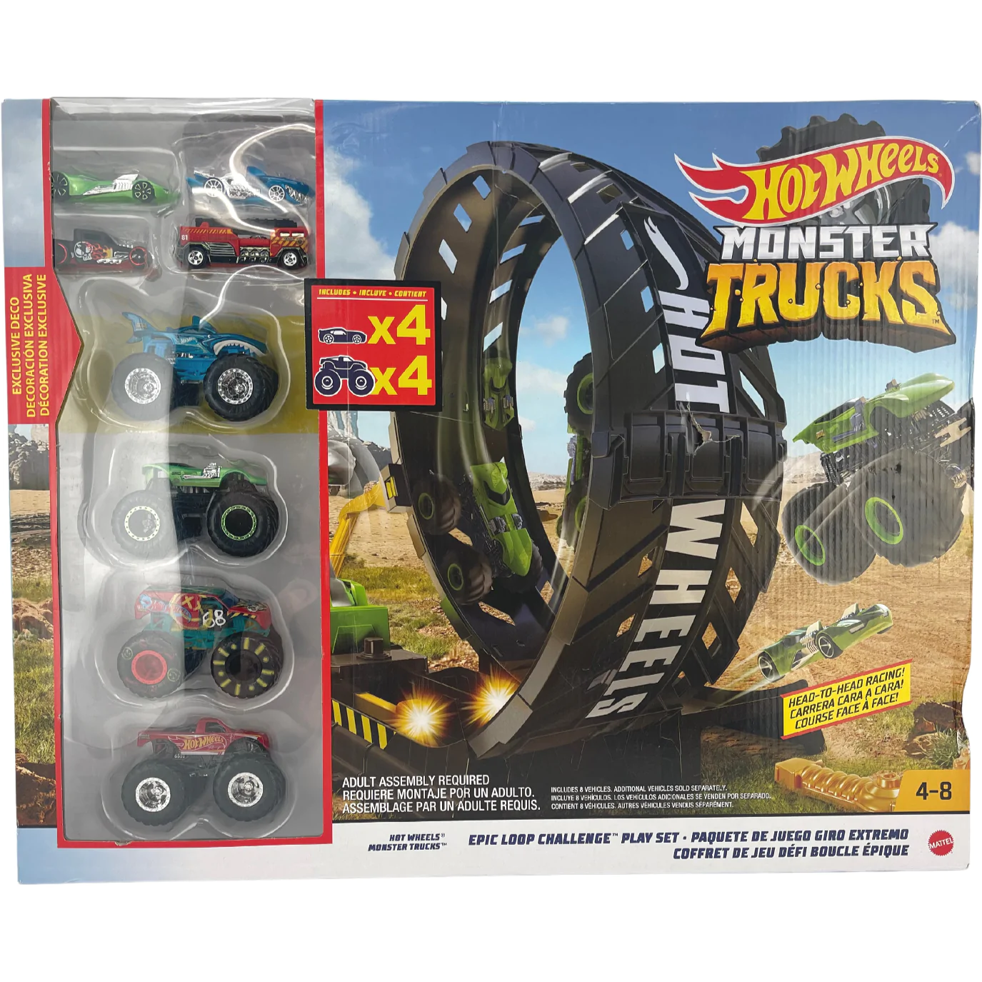 Hot Wheels Monster Trucks Playset / Epic Loop Challenge / 4 Monster Trucks Included **DEALS**