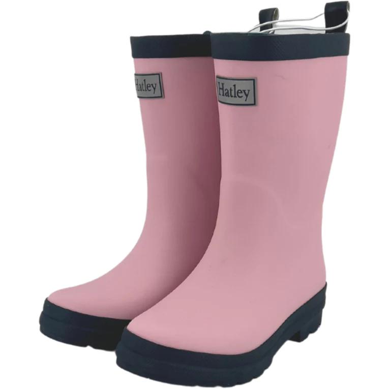 Hatley Children's Rubber Boots / Pink & Navy / Size 12