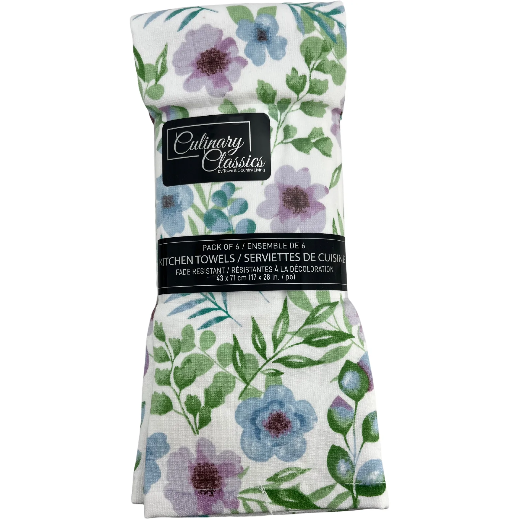 Culinary Classics Kitchen Towels / Hand Towels / Pack of 6 / Floral Themed