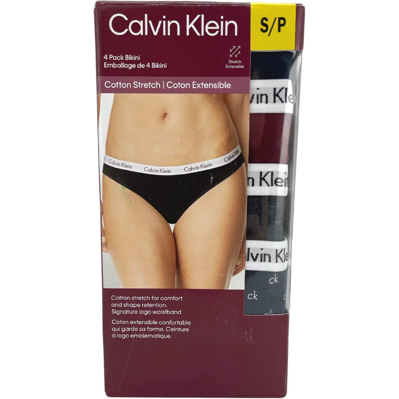 Calvin Klein Underwear Women's Panties / Bikini / Black & Burgundy / 4 Pack / Size Small