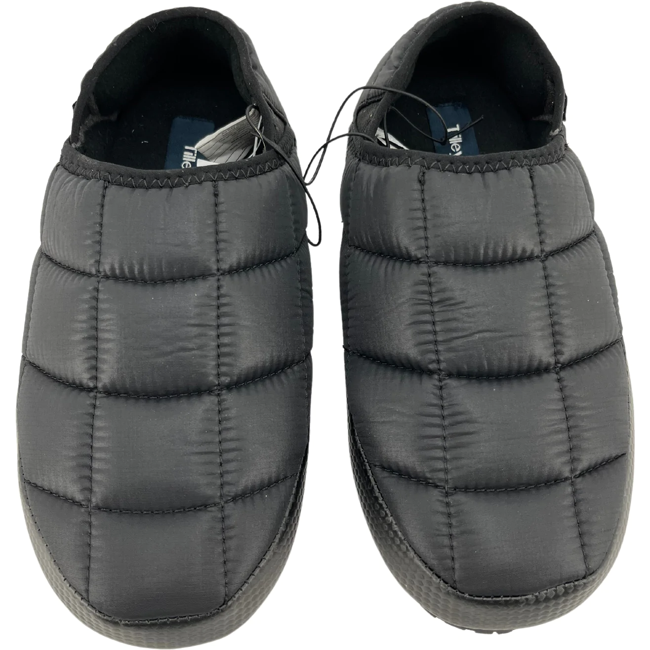 Tilley Adult Puffer Slippers / Black / Non Slip / Various Sizes