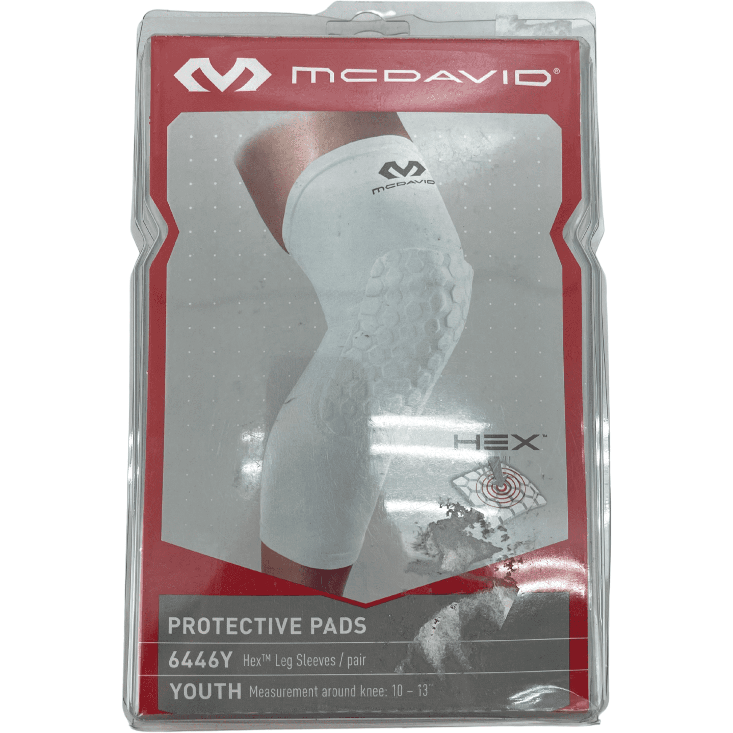 McDavid Protective Pads / 6446Y Hex Leg Sleeve / White / Size Youth