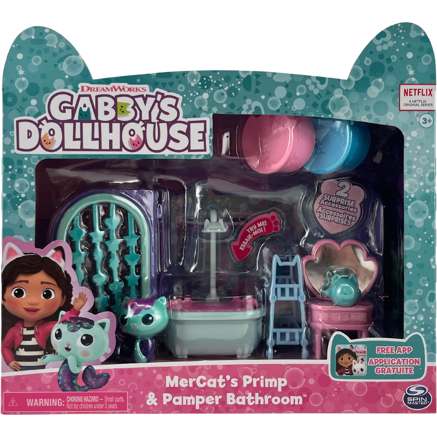 Gabby's Doll House MerCat's Primp & Pamper Bathroom / Spa Bathroom / Children's Toy