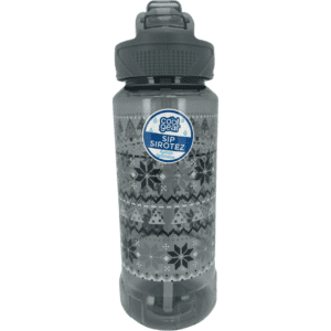 Cool Gear Kid's Christmas Water Bottle / Sip Bottle / Holiday Pattern / Black