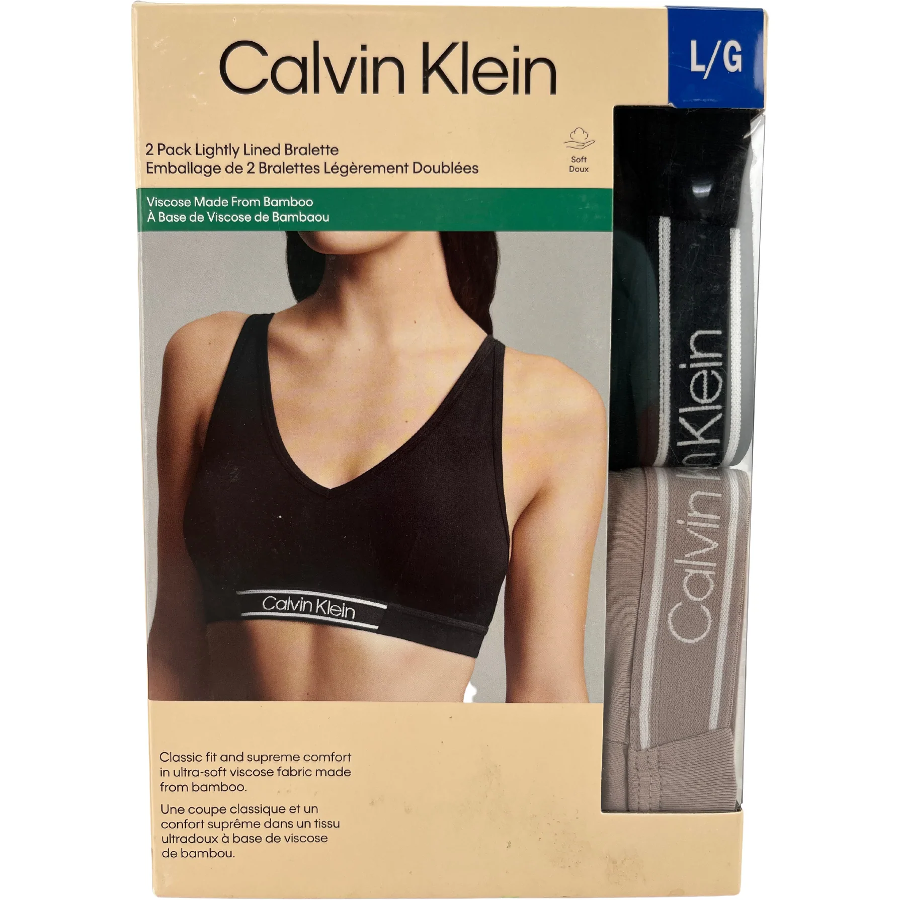 Calvin Klein Women's Bralette / Women's Bra / Sports Bra / 2 Pack / Large