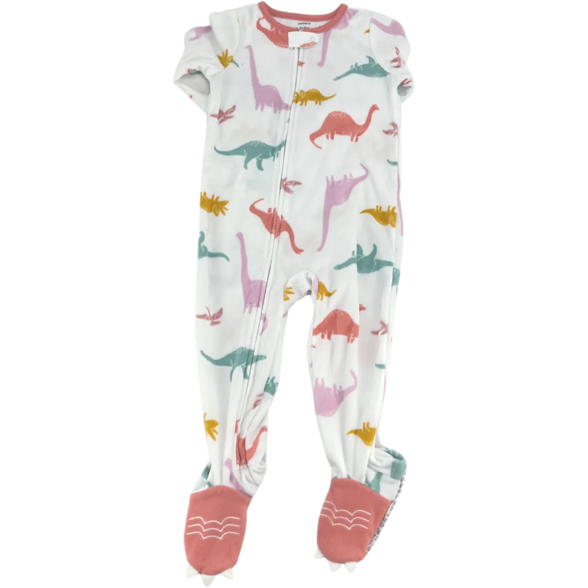 Carter's Toddler Girl's One Piece Pyjama Set / Zip Up Pyjama / 2 Pack / Dinosaur Theme / Size 2T