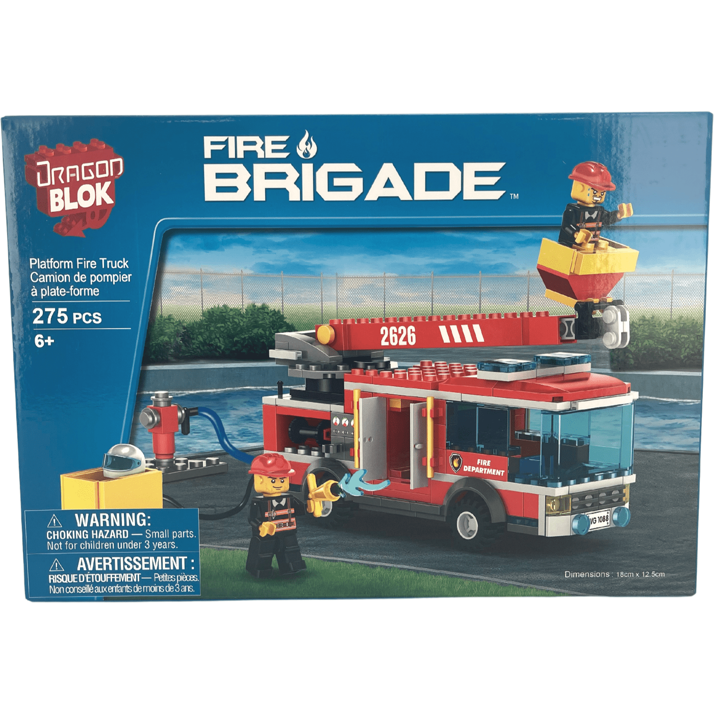 Dragon Blok Fire Brigade Building Set / Platform Fire Truck / 275 Pieces