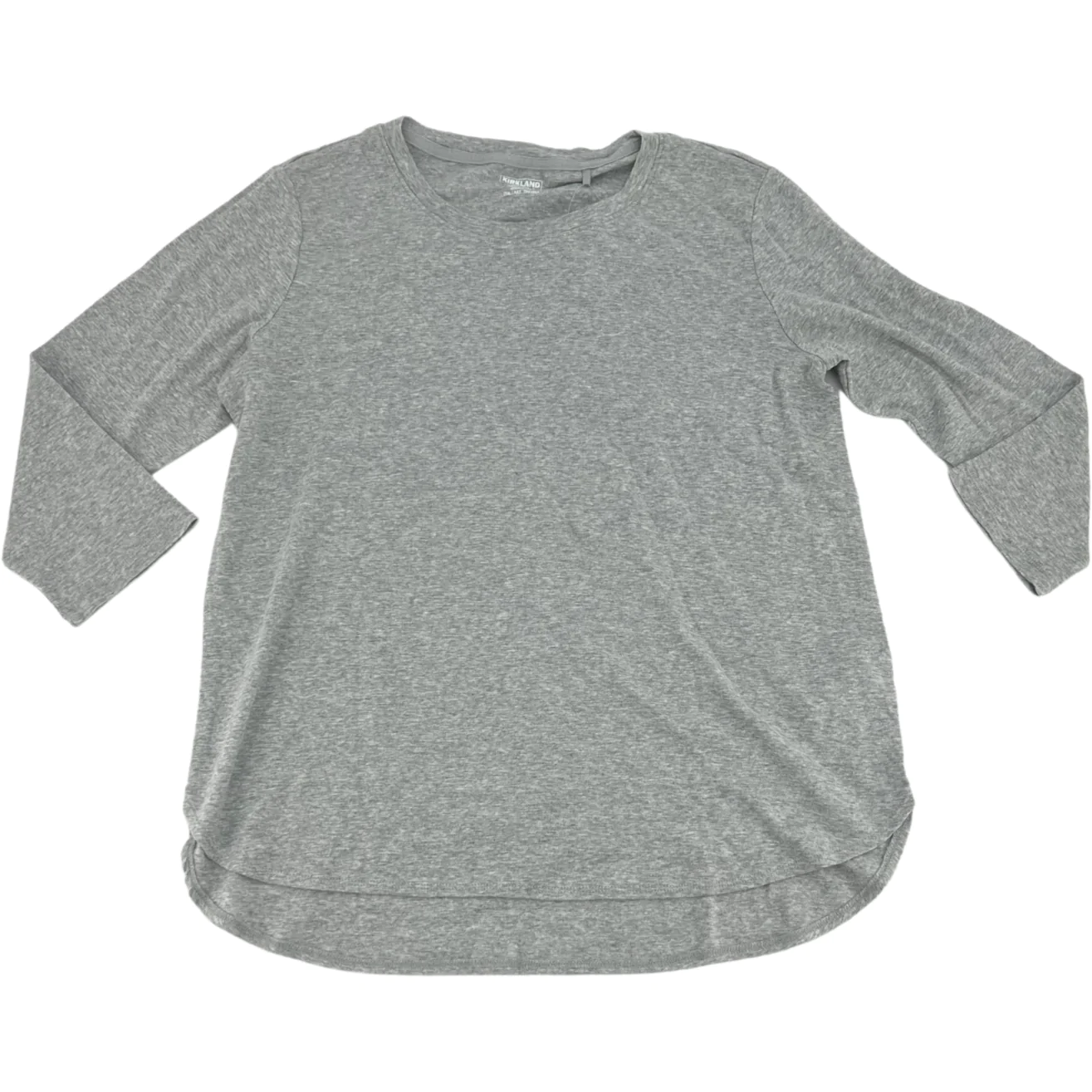 Kirkland Women's Cotton Slub Tee / 3/4 Length Sleeves / Grey / Size Large
