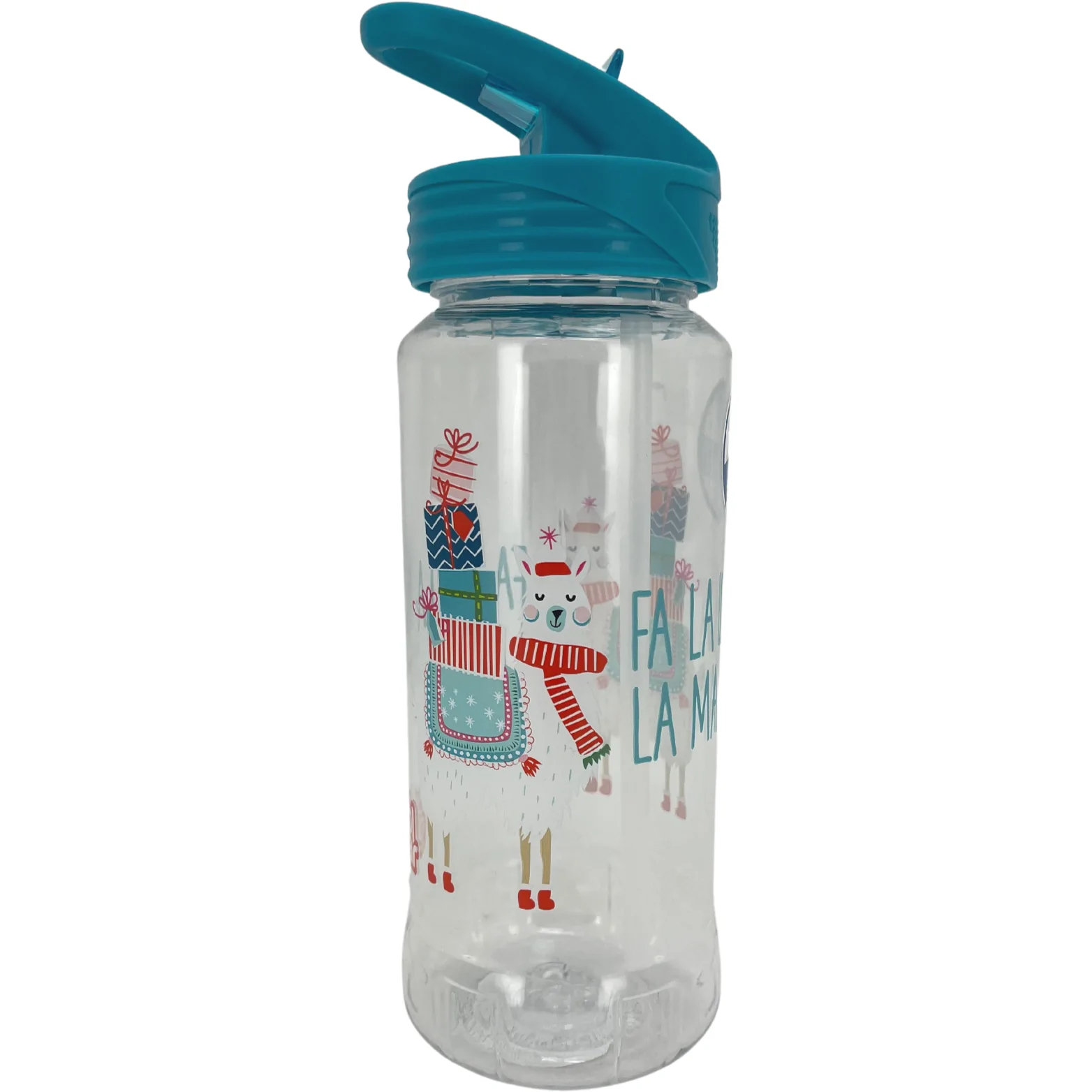 Cool Gear Kid's Christmas Water Bottle / Sip Bottle / Llama Theme / Light Blue