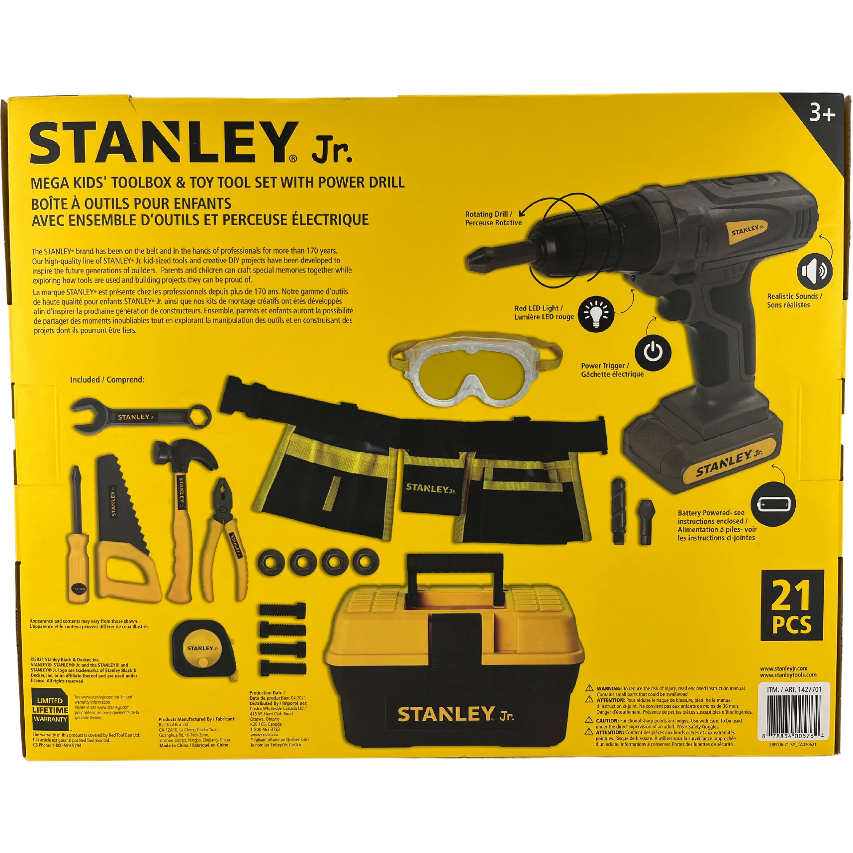 Stanley Jr. Mega Tool Set with Battery Operated Drill and Tool Belt