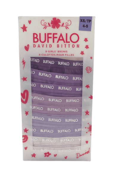 Buffalo David Bitton Girl’s 9 Pack Purple Bikinis Underwear / Various Sizes