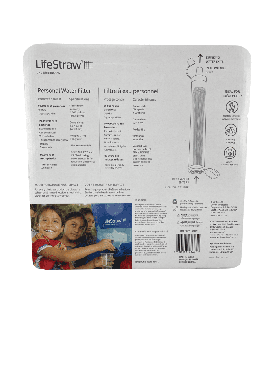 LifeStraw Personal Water Filter Pack of 4 CanadaWide Liquidations