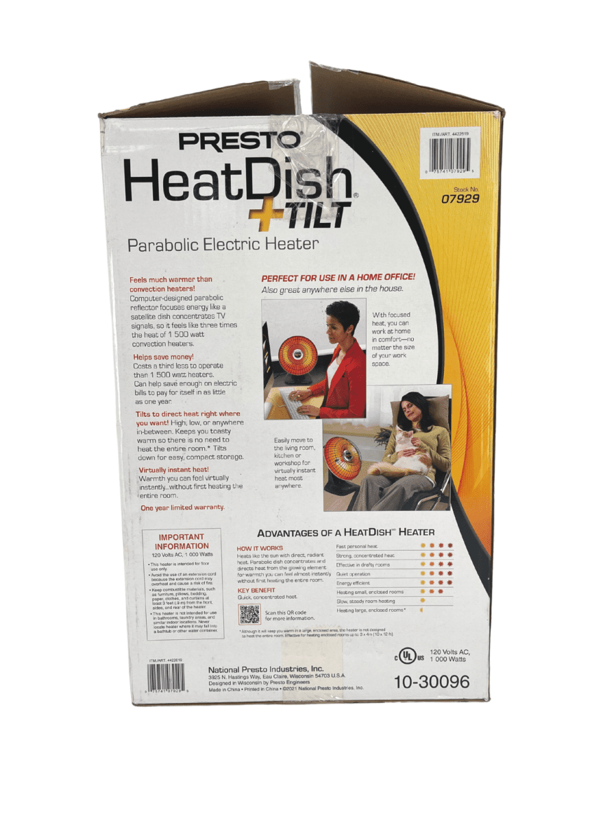 Presto HeatDish & Tilt Parabolic Electric Heater CanadaWide Liquidations