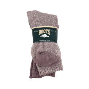 Roots Women's 6 Pack of Rose & Grey Cozy Socks