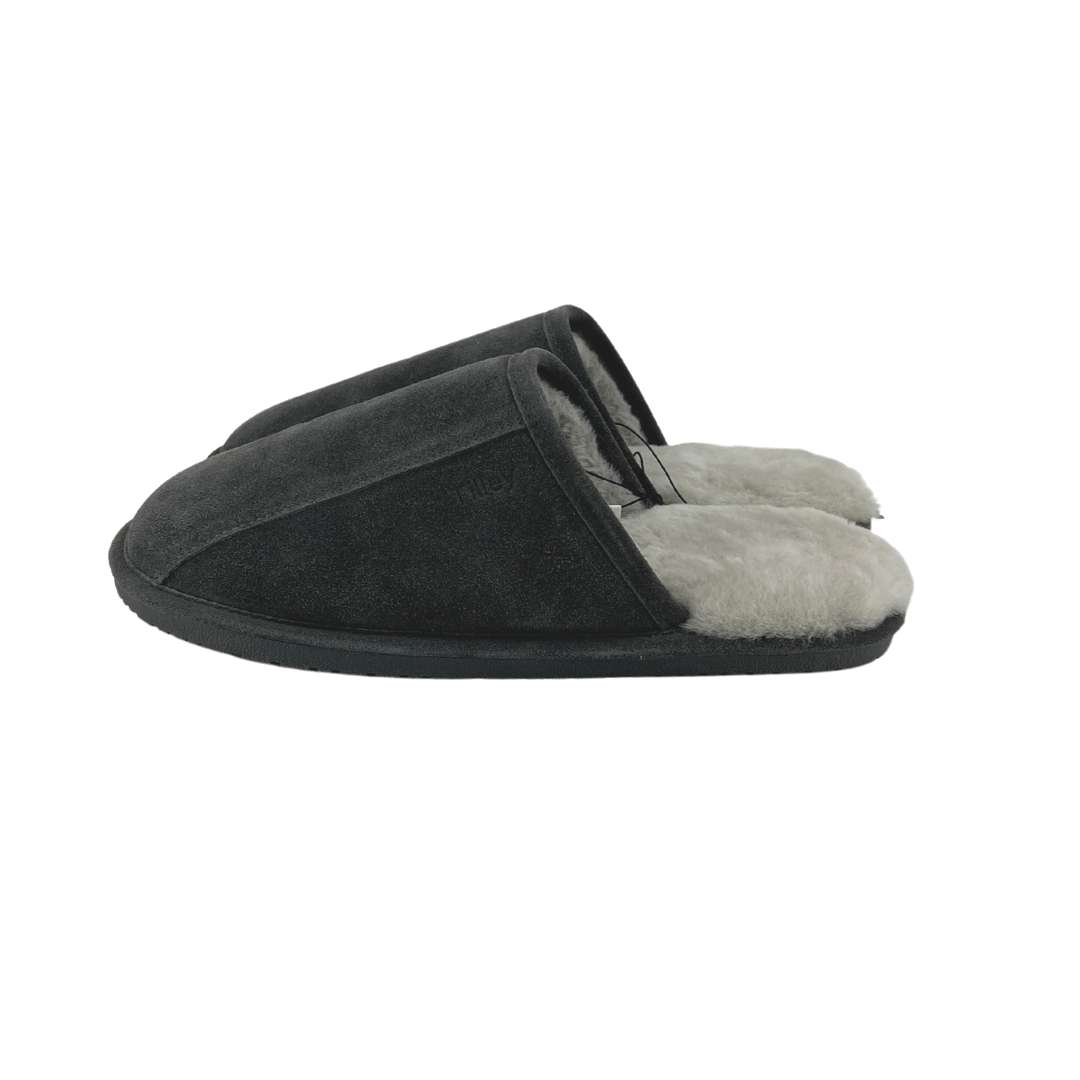 Tilley Men’s Grey Leather Slippers / Various Sizes – CanadaWide ...