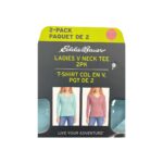 Eddie Bauer Women's Long Sleeve vneck 2 Pack of Light Blue & Mauve Shirts1