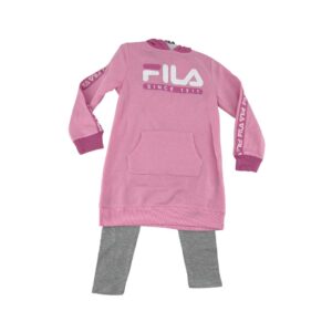 Fila Girl's Pink Dress with Grey Leggings