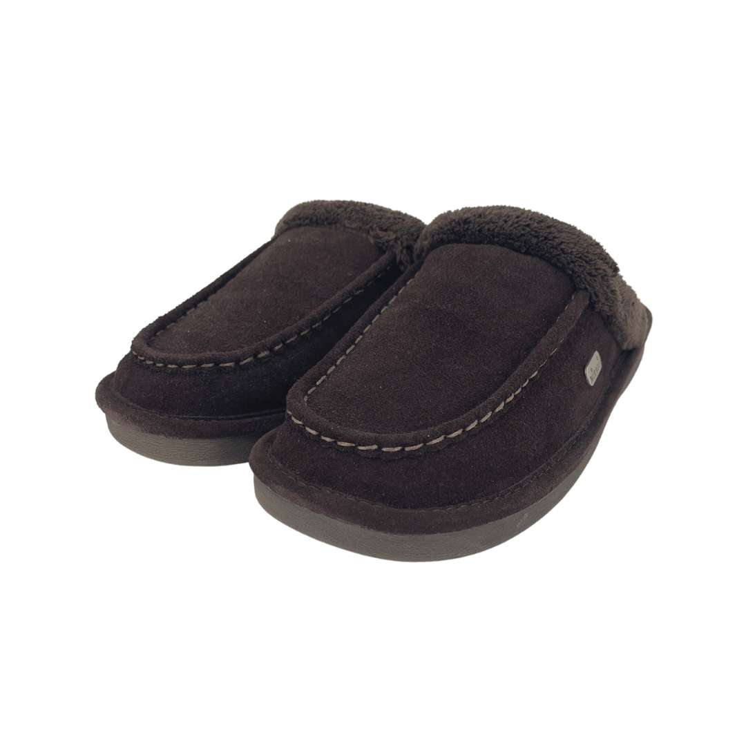 NukNuuk Men's Dark Brown Leather Slippers