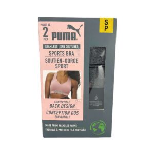 Puma Women's 2 Pack of Grey & Black Sports Bra