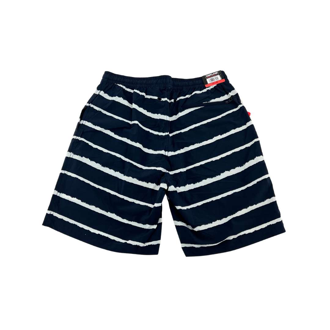 Kirkland Men’s Navy with White Striped Swim Trunks / Various Sizes
