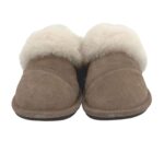 Nuknuuk Women's taupe Grey Leather Slippers 05