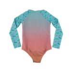 Roots Girl's Long Sleeve One Piece Bathing Suit : Blue & Pink2