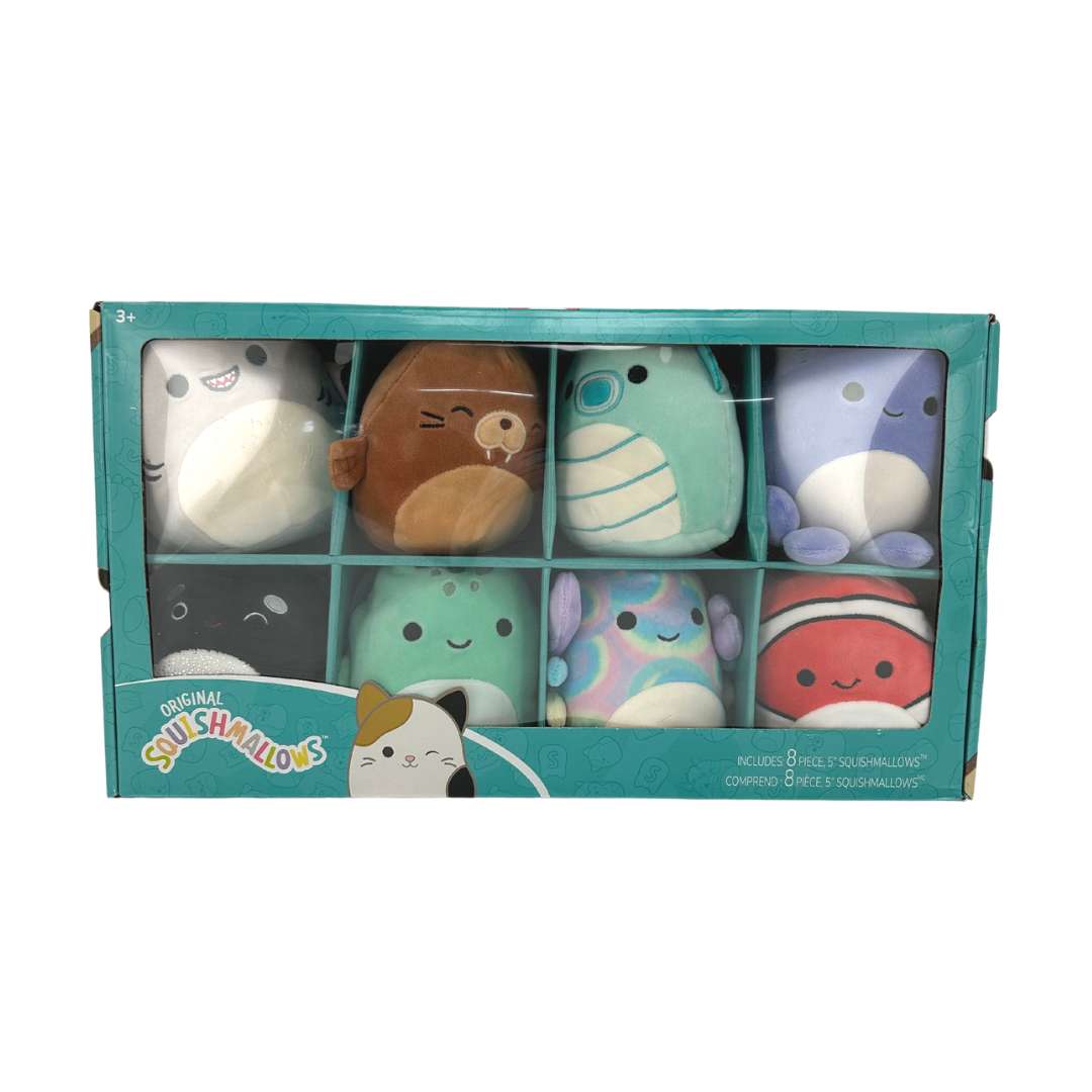 Squishmallows 8 Pack of Sea Creature Plushies : 5 Figures