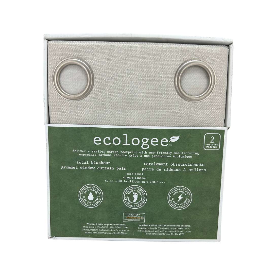 Ecologee Beige Total Blackout Curtains : 2 Panels