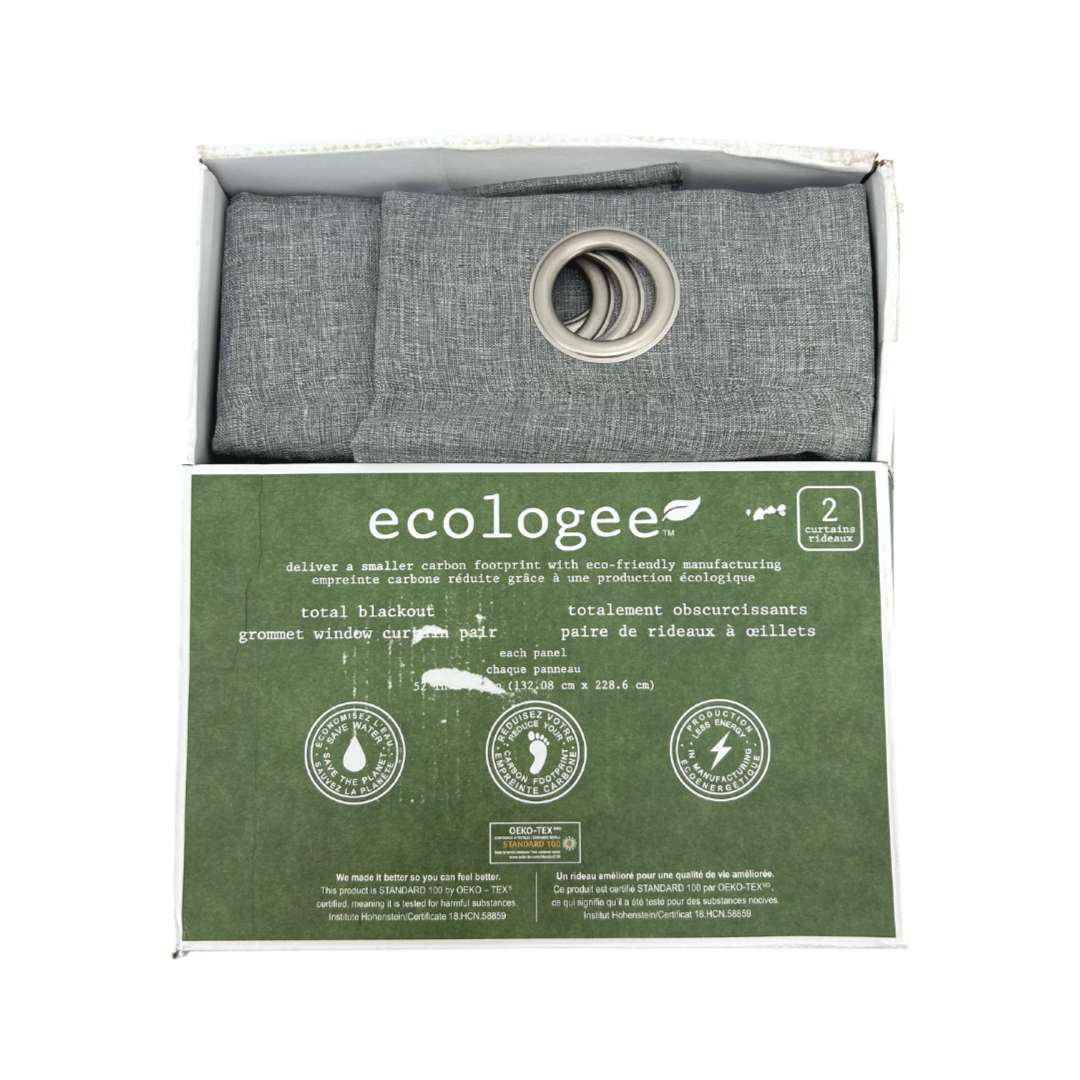 Ecologee Grey Total Blackout Curtains : 2 Panels