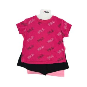 Fila Girl's Pink & Black 3 Piece Summer Set