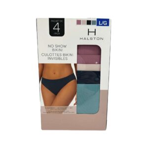 Halston Women's 4 Pack of No Show Bikini Underwear : Pink & Blue