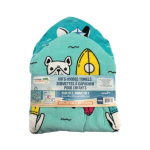 Safdie Kid's 2 Pack of Hooded Towels : Pirate Pups & Surfing Dogs1