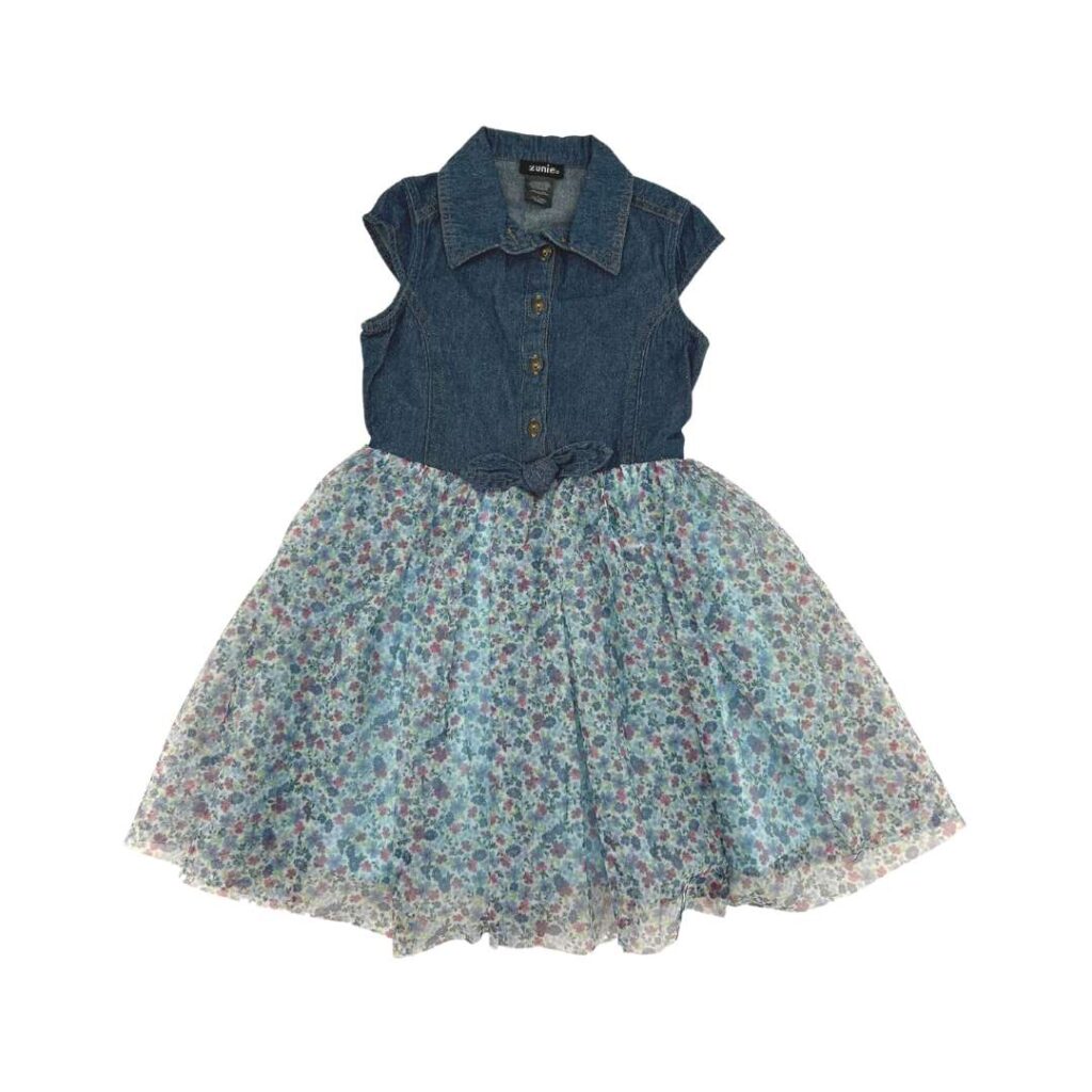 Zunie Girl’s Denim & Blue Floral Summer Dress CanadaWide Liquidations