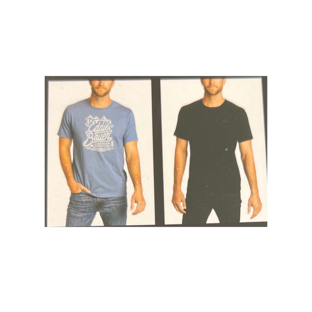 Eddie Bauer Men’s Blue & Black 2 Pack T-Shirts / Various Sizes