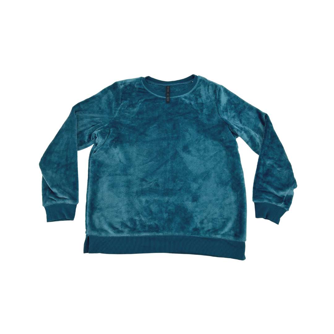 Gaiam Women’s Crewneck Blue Plush Sweater / Size XLarge