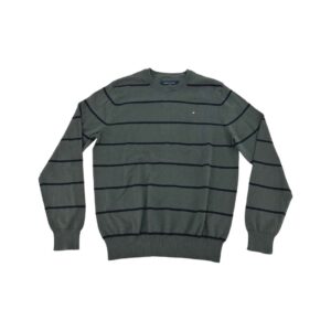 Tommy Hilfiger Men's Grey Striped Long Sleeve Shirt
