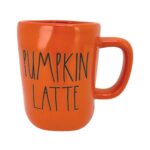 Rae Dunn Orange Pumpkin Latte Coffee Mug with Pumpkin Topper2