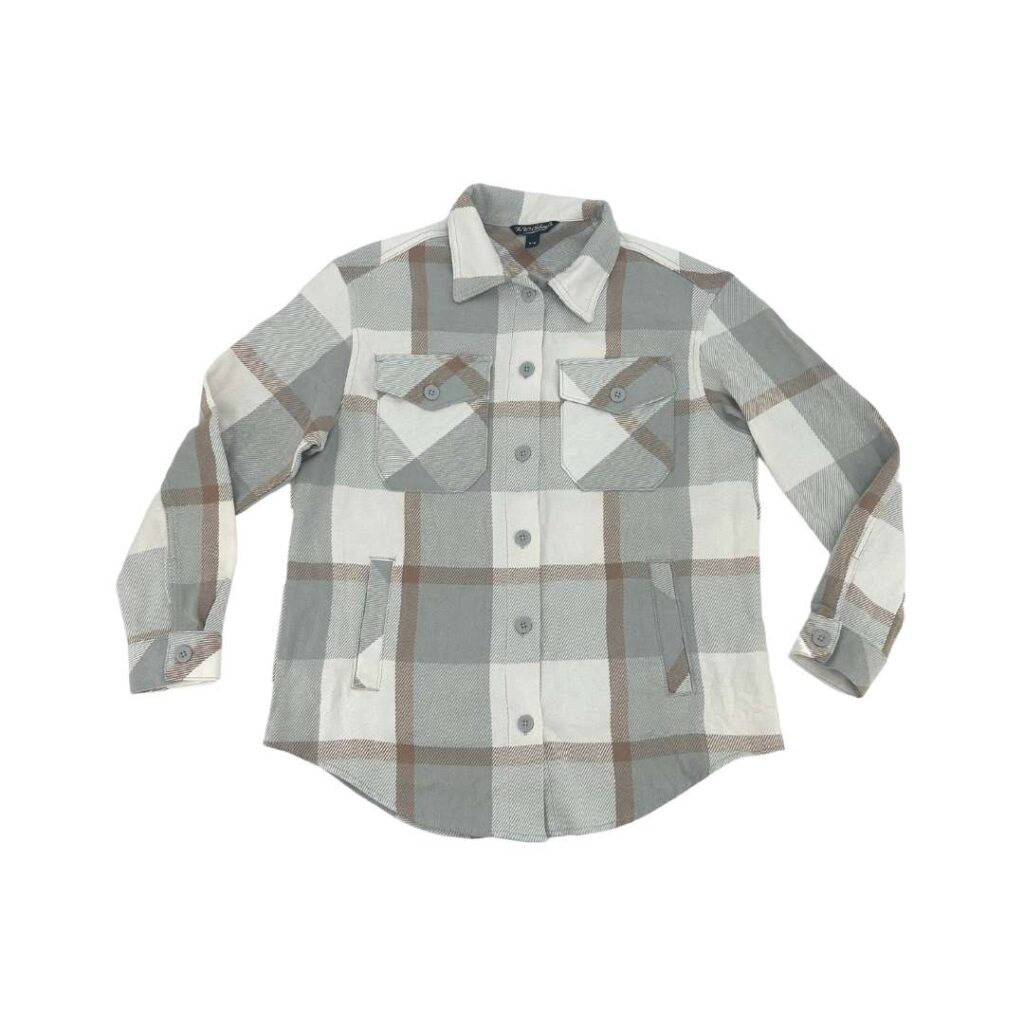 BC Clothing Women’s Tan & Grey Plaid Shirt Jacket / Various Sizes CanadaWide Liquidations