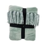 Couture by Commonwealth Sage Luxury Plush Fringe Throw Blanket1