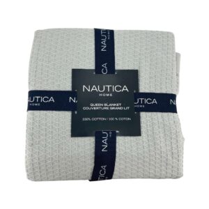 Nautica Home Grey Textured Blanket