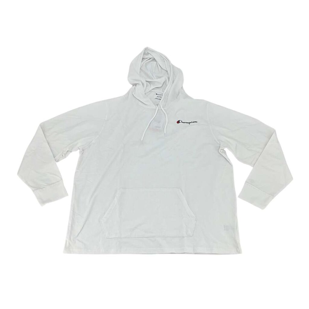 Champion Men’s White Hooded Long Sleeve Shirt / XXLarge CanadaWide