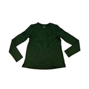 Danskin Women's Olive Green Ribbed Long Sleeve Shirt 05