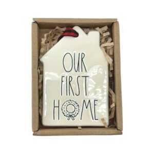 Rae Dunn White Our First Home Christmas Tree Ornament