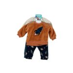 Pekkle Boy's Brown Spaceship Plush Top Clothing Set 04