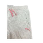 Puma Girl's White & Pink Sweatpants1