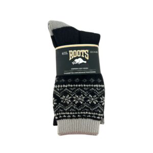 Roots Women's Black & White Patterned Cozy Socks