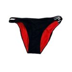 Aqua Blu Women's Black & Red Cross Over Bikini Bottoms 03