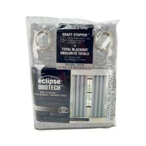 Eclipse DuoTech Draft Stopper + Total Blackout Curtains- Light Grey1